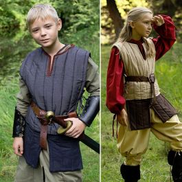 Larp Gambeson padded armor 2 colors Black and Green