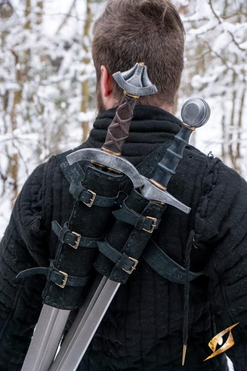 Double Back Hanger Suede Black LARPWARRIORS