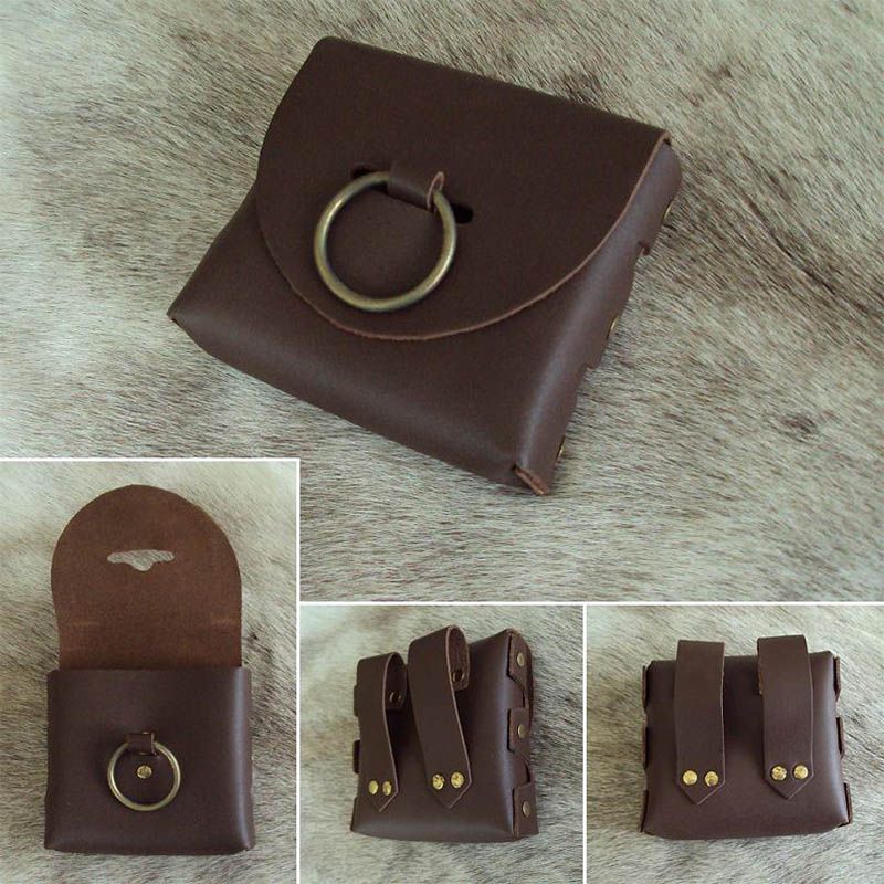 Handmade Heavy Duty Brown Leather Belt Pouch