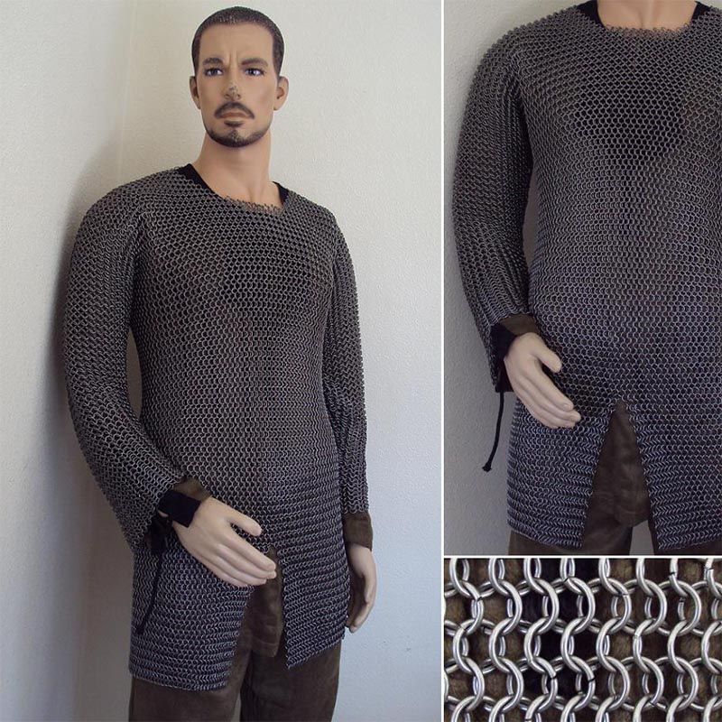 Larp Mail Hauberk - Butted High Tensile - Long Sleeve - LARP Warriors