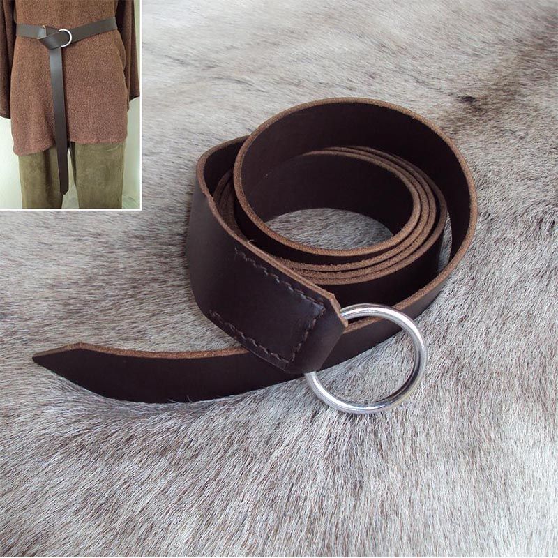 Larp Plain Leather Ring Belt