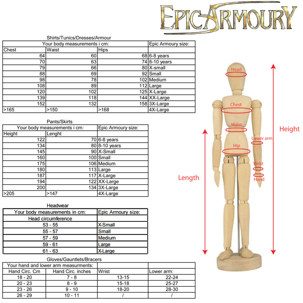 Epic Size Guide